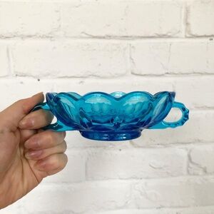 Vintage Anchor Hocking Laser Blue Glass Tray